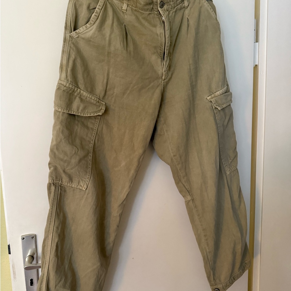 Free People Tan Utility Cargo Pants